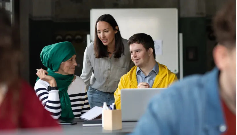 A student engaged in a specialized learning disability course focused on dyslexia support and strategies.