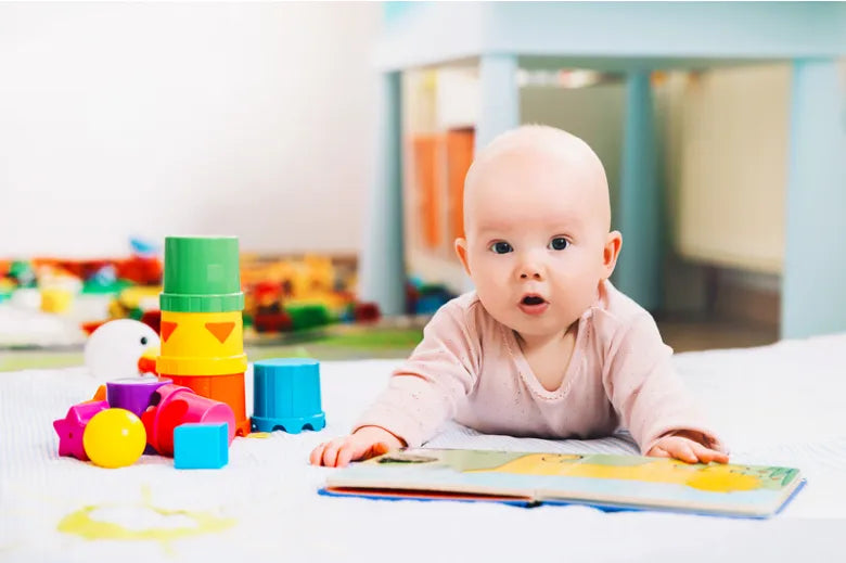 A 10-month-old baby practicing crawling, showcasing key developmental milestones and motor skills.