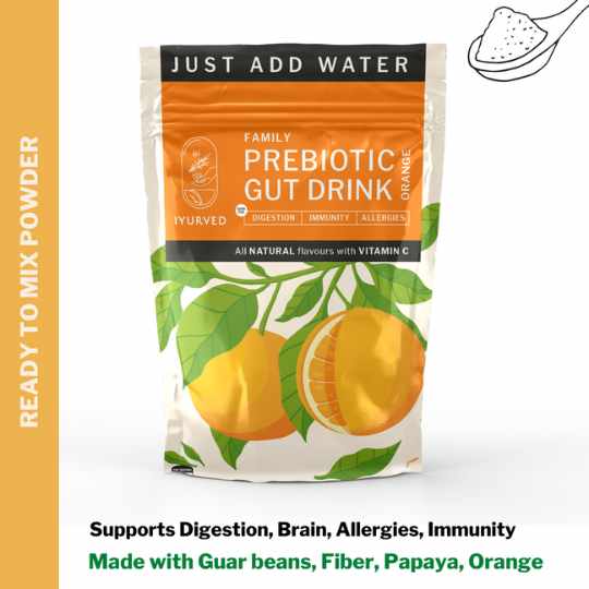 Family Prebiotic Gut Drink Powder Orange IYURVED-IN